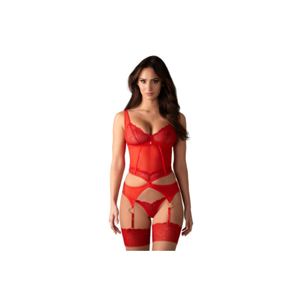 Cupide Desir corset et string - Rouge